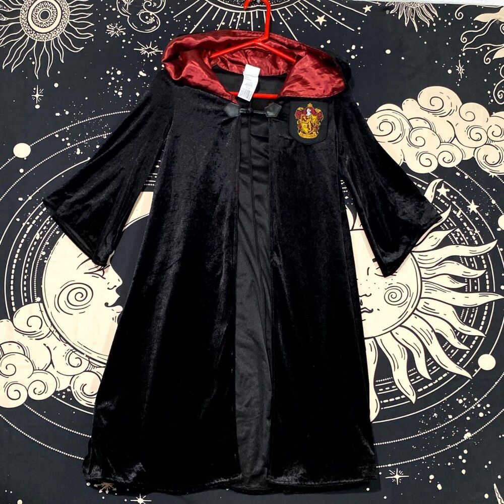Harry Potter Costume Robe S Black Acrylic Gryffindor Deluxe Hood Halloween